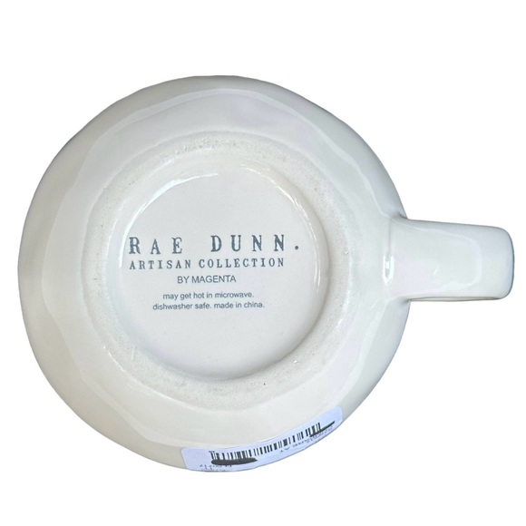 Rae Dunn CREAM Creamer Pitcher White Black Large Letters Dimples NWT 2017 OG - Picture 8 of 11